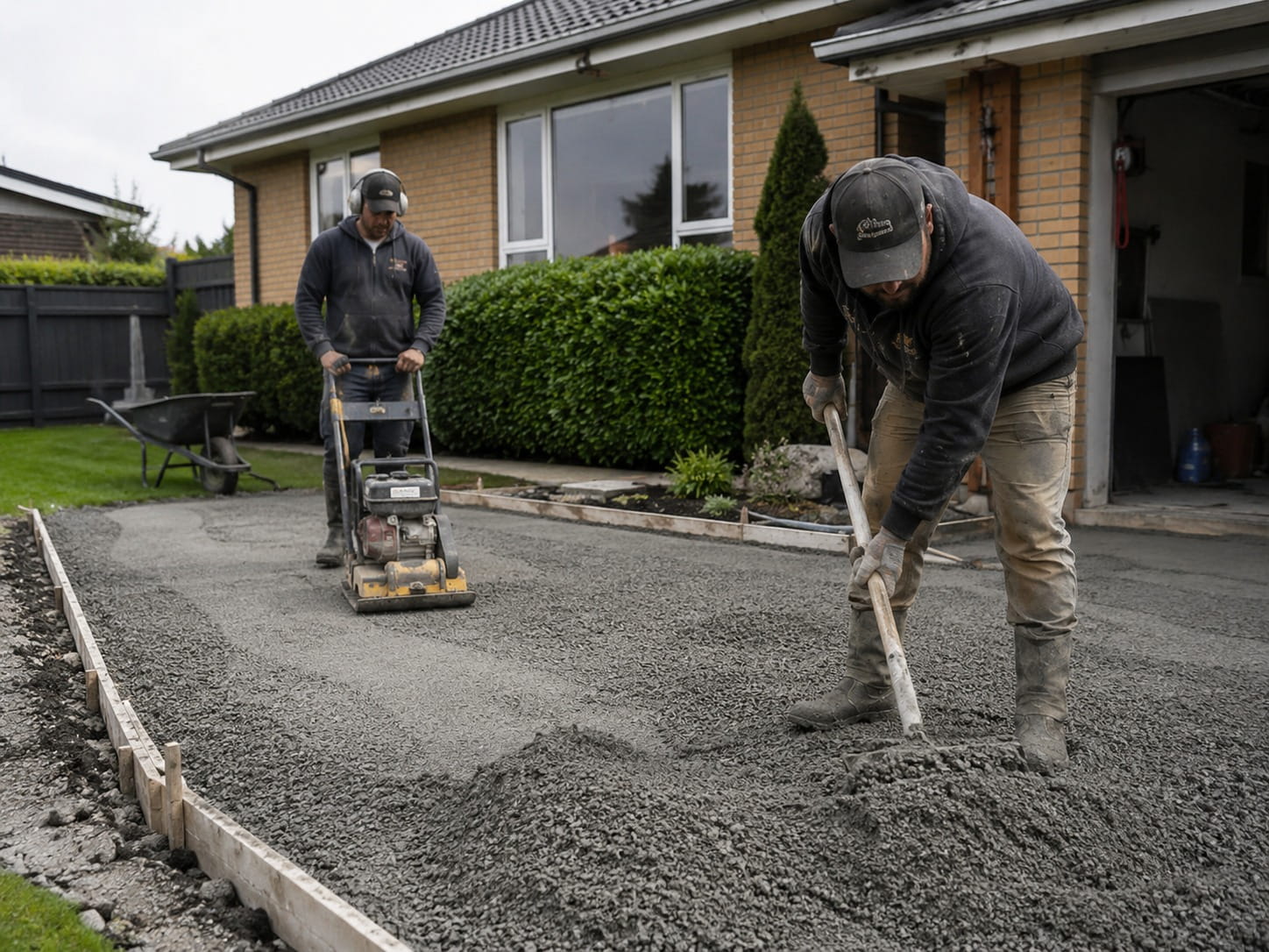Wellington concrete driveways earthworks project