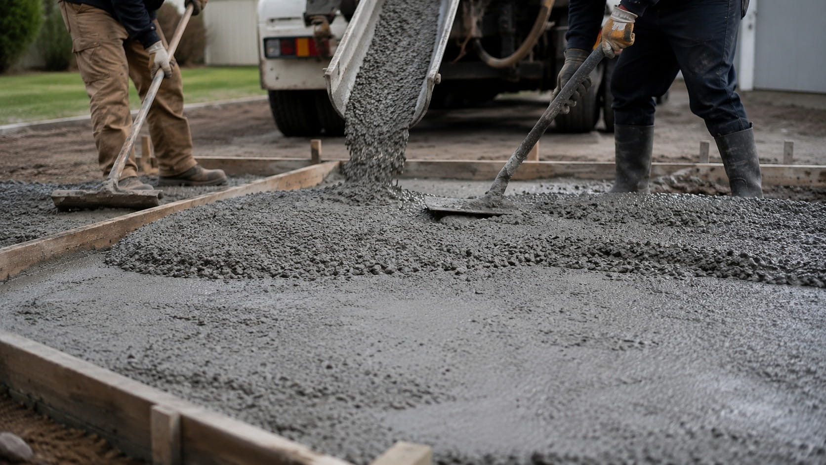 Wellington concrete driveway being laid