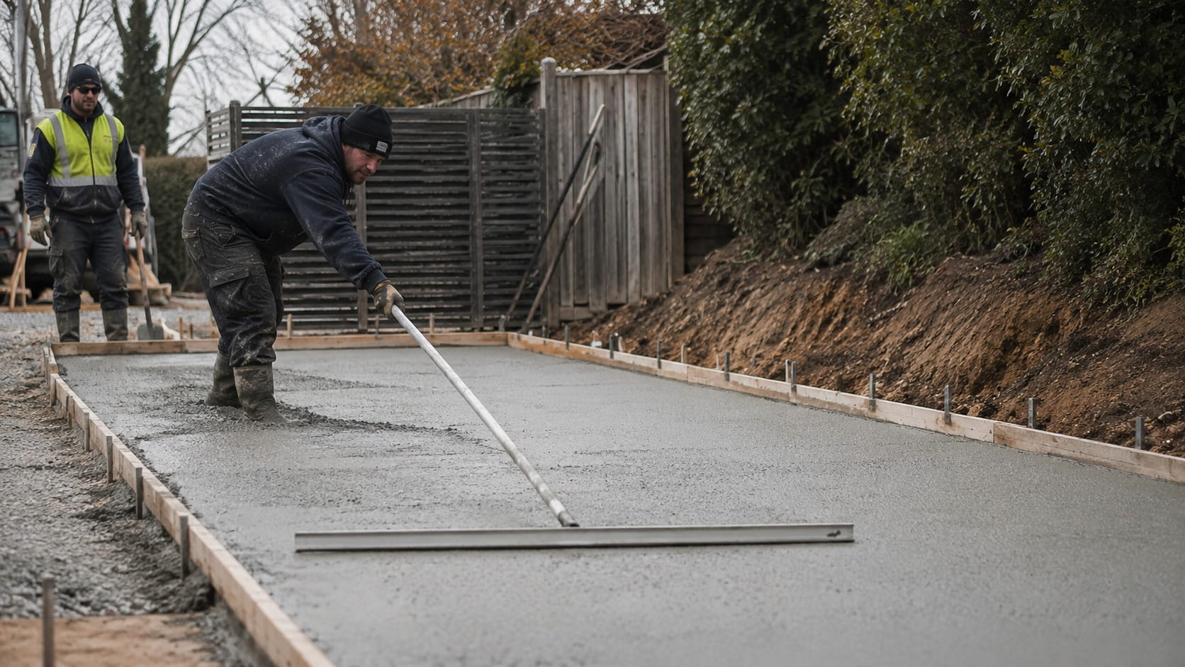 Wellington concrete contractors paving a pathway